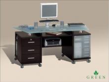 Купити Комп'ютерний стіл з склом Green Fashion ФК - 112