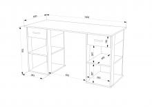 Фото Письменный стол с полочками и ящиками Ника Флеш - 48 размеры